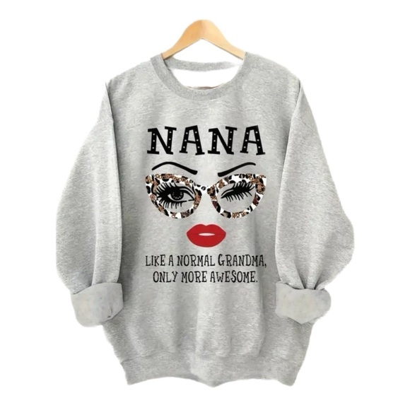 Women’s Gray “Nana” Graphic Crewneck Sweatshirt - Size XL - NWOT - Picture 1 of 5